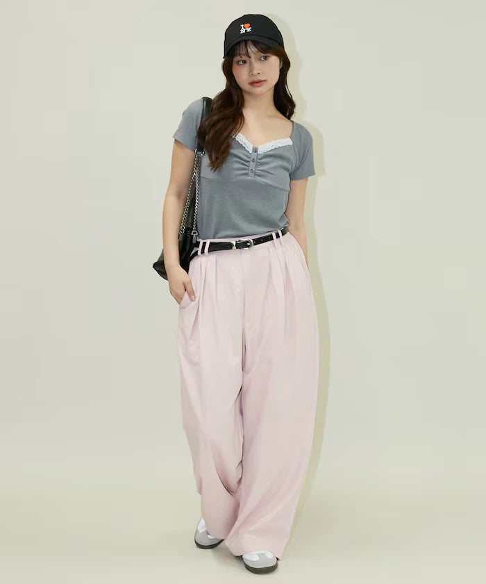 Color Tuck Slacks Pants Limited Release