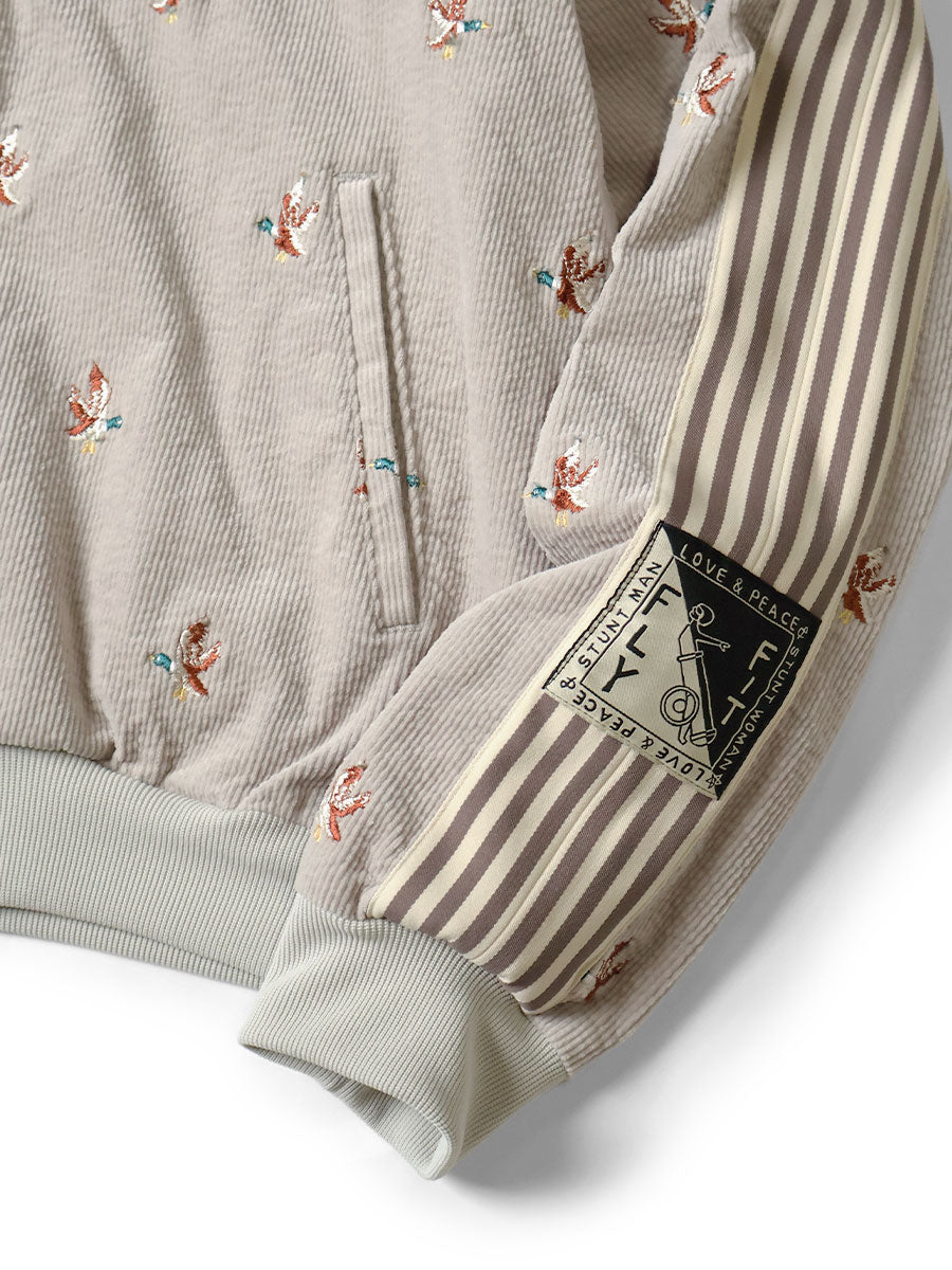 11W Stretch Corduroy Duck Embroidery Track JKT（...