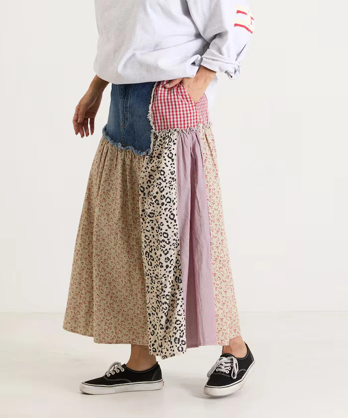 Flower & Check Docking Skirt
