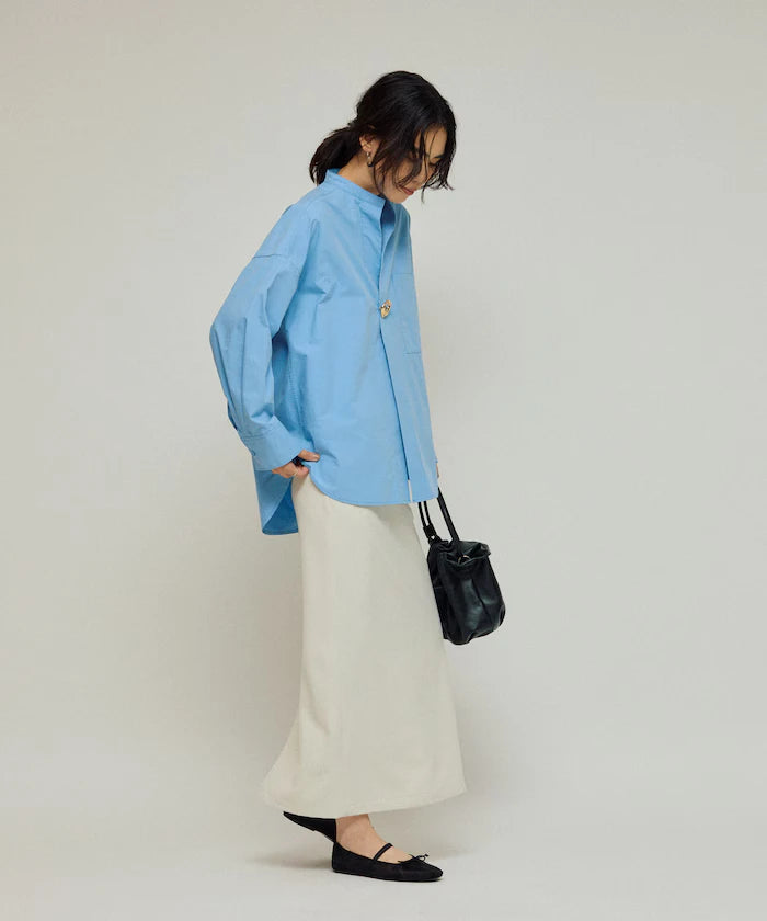 Oversized Long Sleeve Brooch Shirt