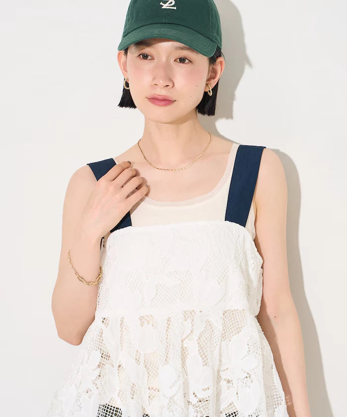 Flower Motif Batten Lace Iris Hem Camisole Top 【Limited Edition】