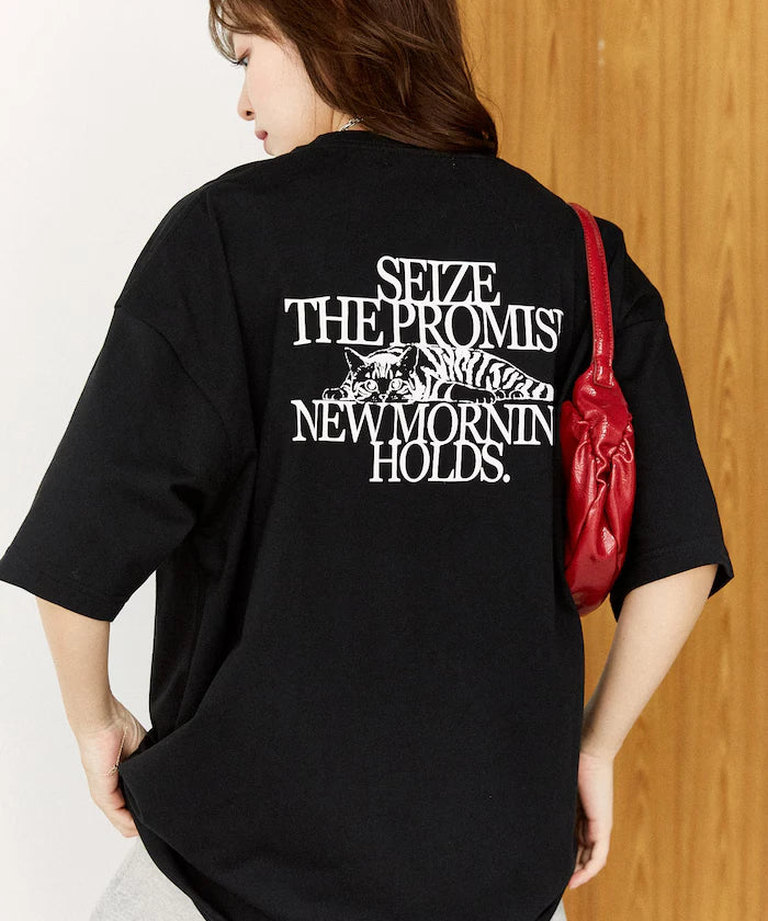 <Functional Material> PROMISE Cat Print T-Shirt Limited Release