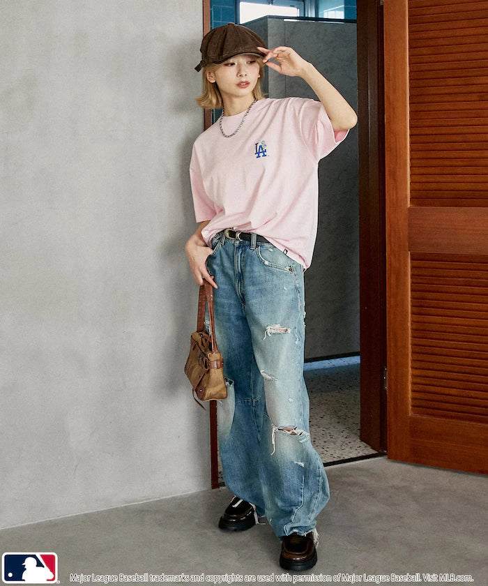 MLB One-Point Flower Embroidery T-Shirt