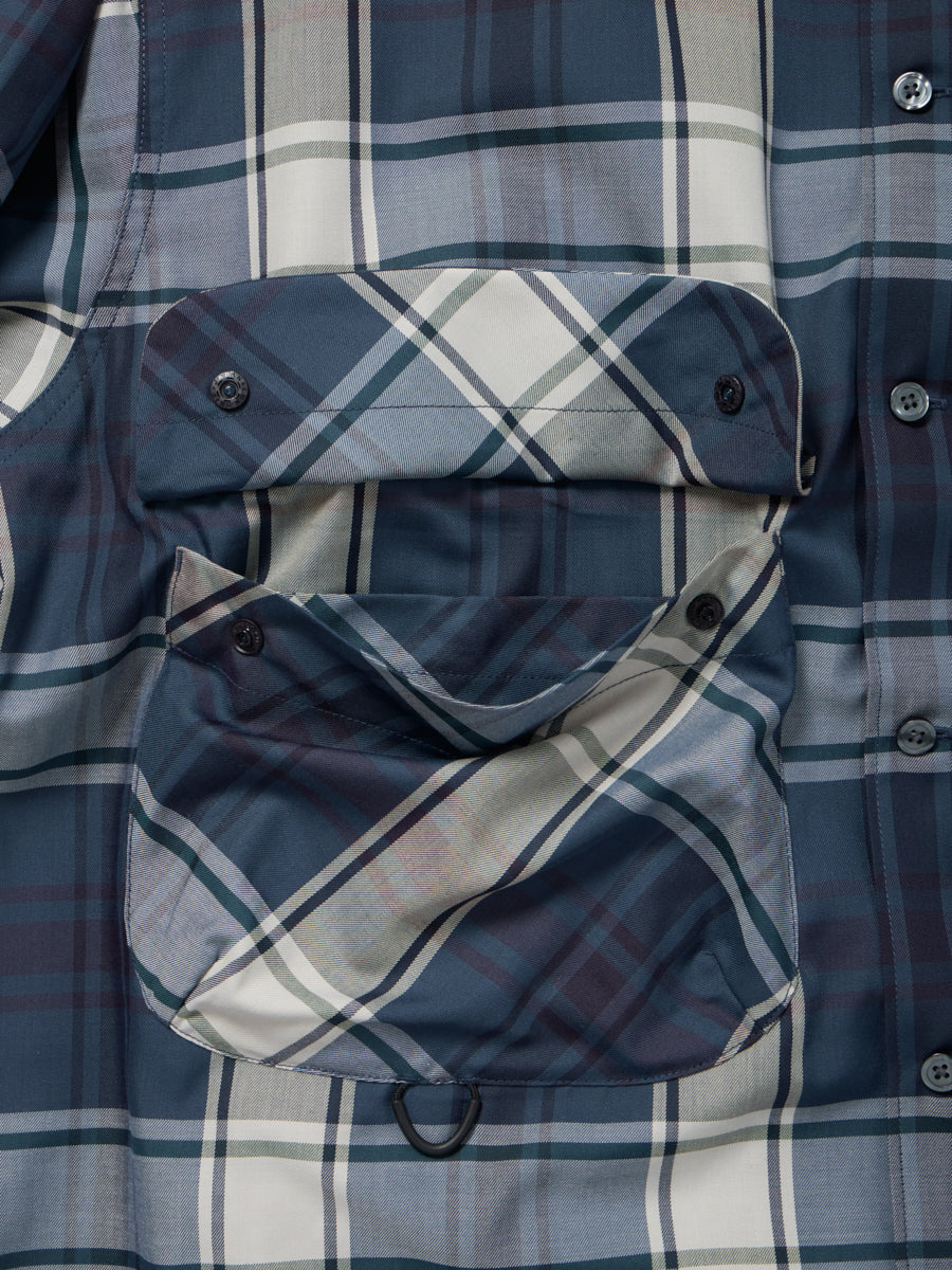 W's TECH SPORTS OPEN COLLAR SHIRT L/S BIG TARTAN