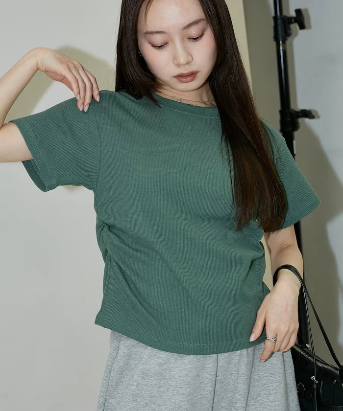 Light Waffle Waist Shirring T-Shirt Limited Edition