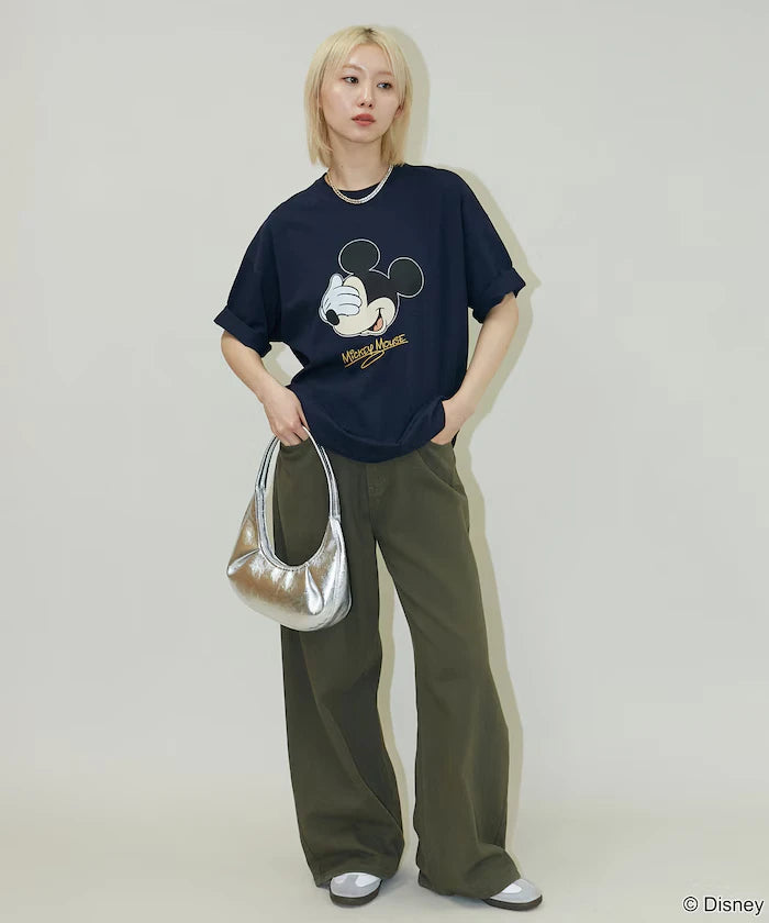 <Functional Material>Mickey Mouse Face T-Shirt Limited Edition