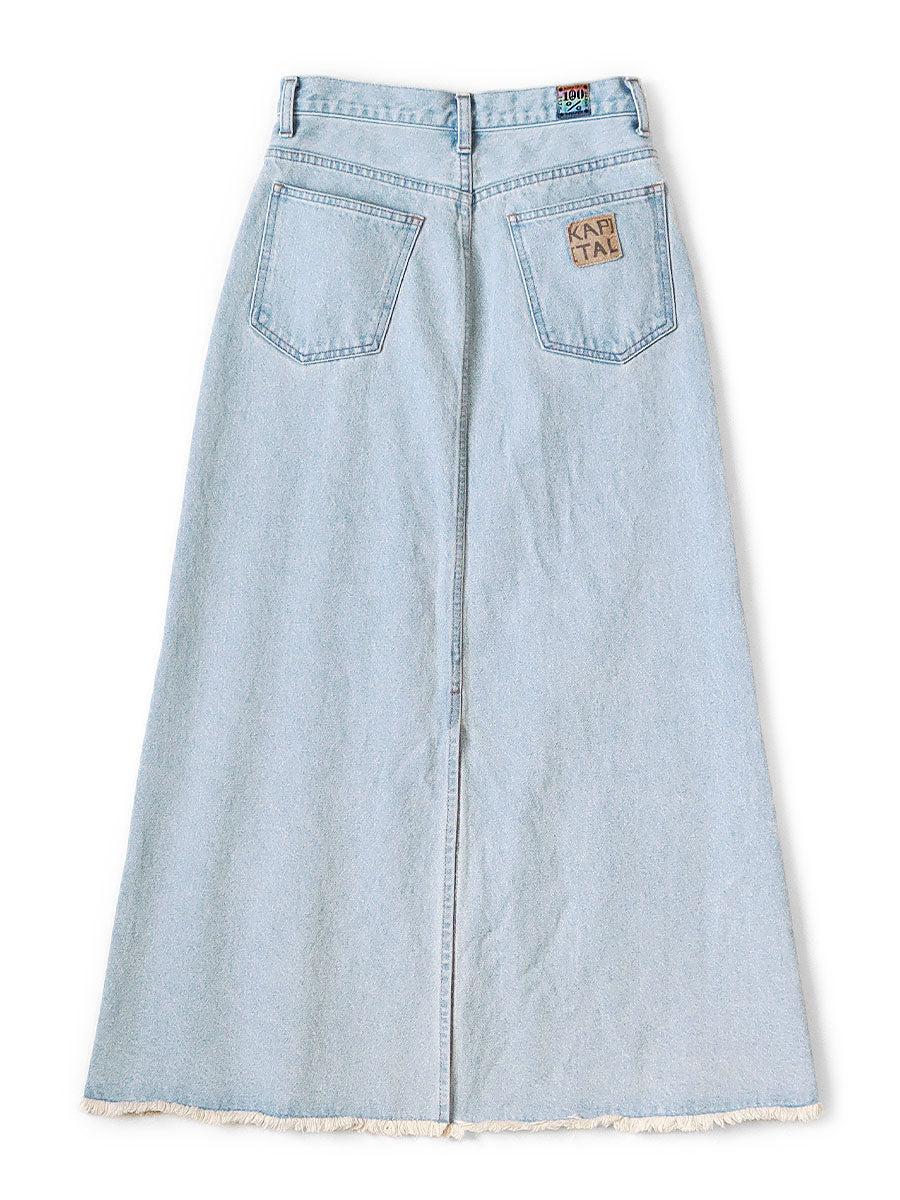 13oz Denim High Waist Maxi Skirt (Processed)
