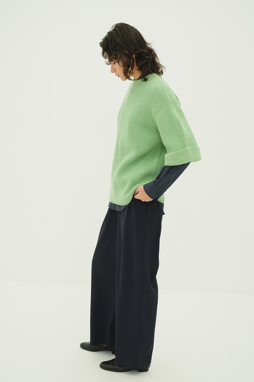 OVER HALF SLEEVE KNIT TOPS