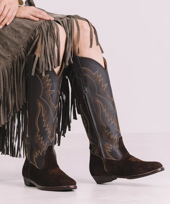 Long western boots/real leather long western boots