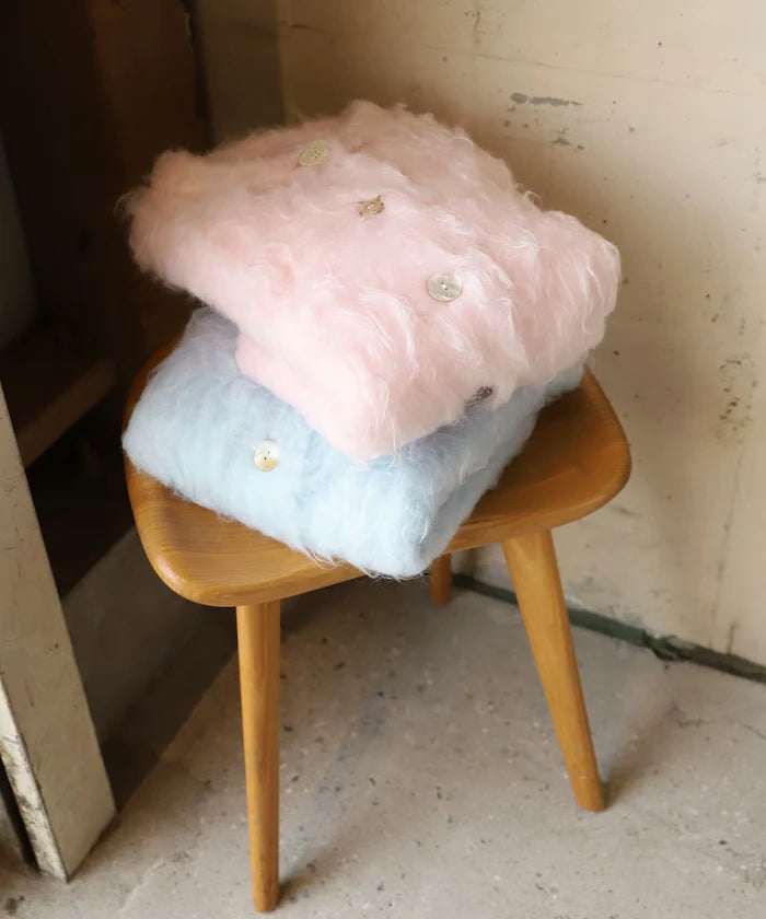 Variation Button Shaggy Knit Cardigan