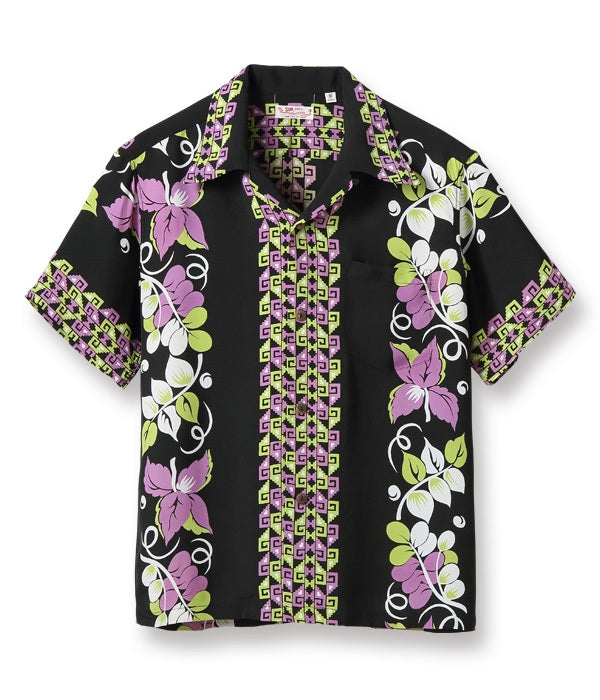 RAYON HAWAIIAN SHIRT “POLYNESIAN BORDER”