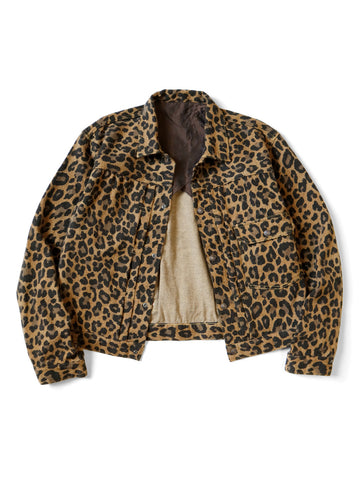 Twill Aging Wool Leopard Pattern 1ST JKT