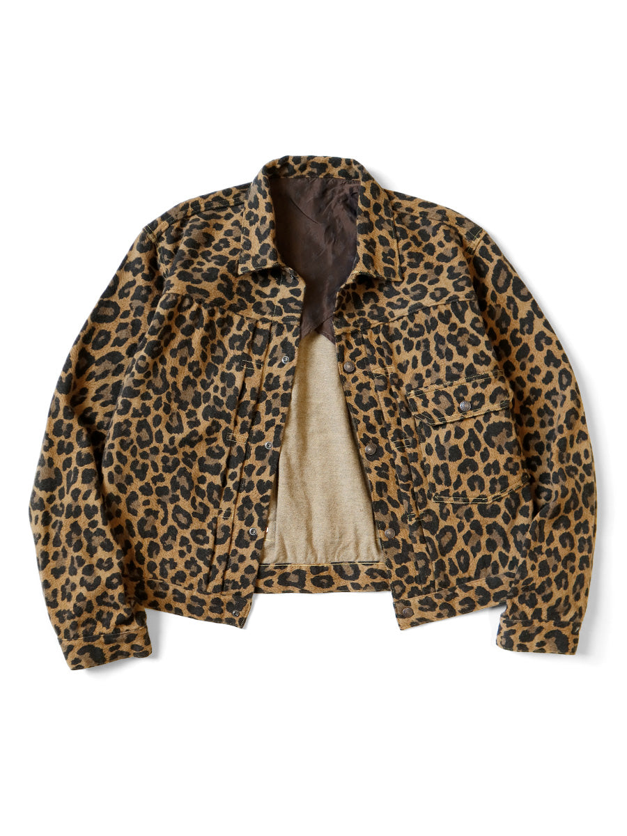 Twill Aging Wool Leopard Pattern 1ST JKT