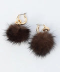 2WAY Fur Earrings/Hoop Earrings