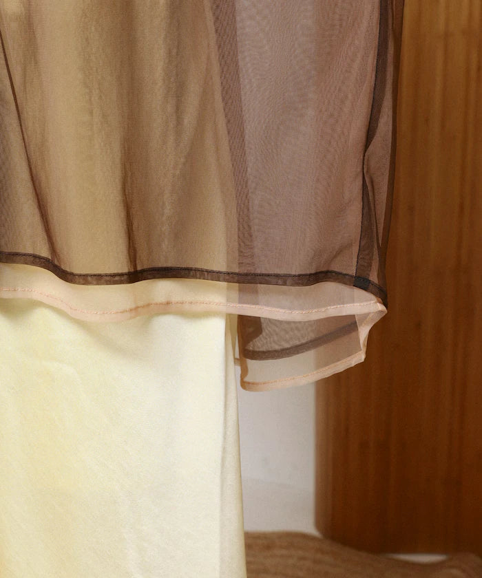 Tulle Layered Bicolor Shirt [Limited Edition]