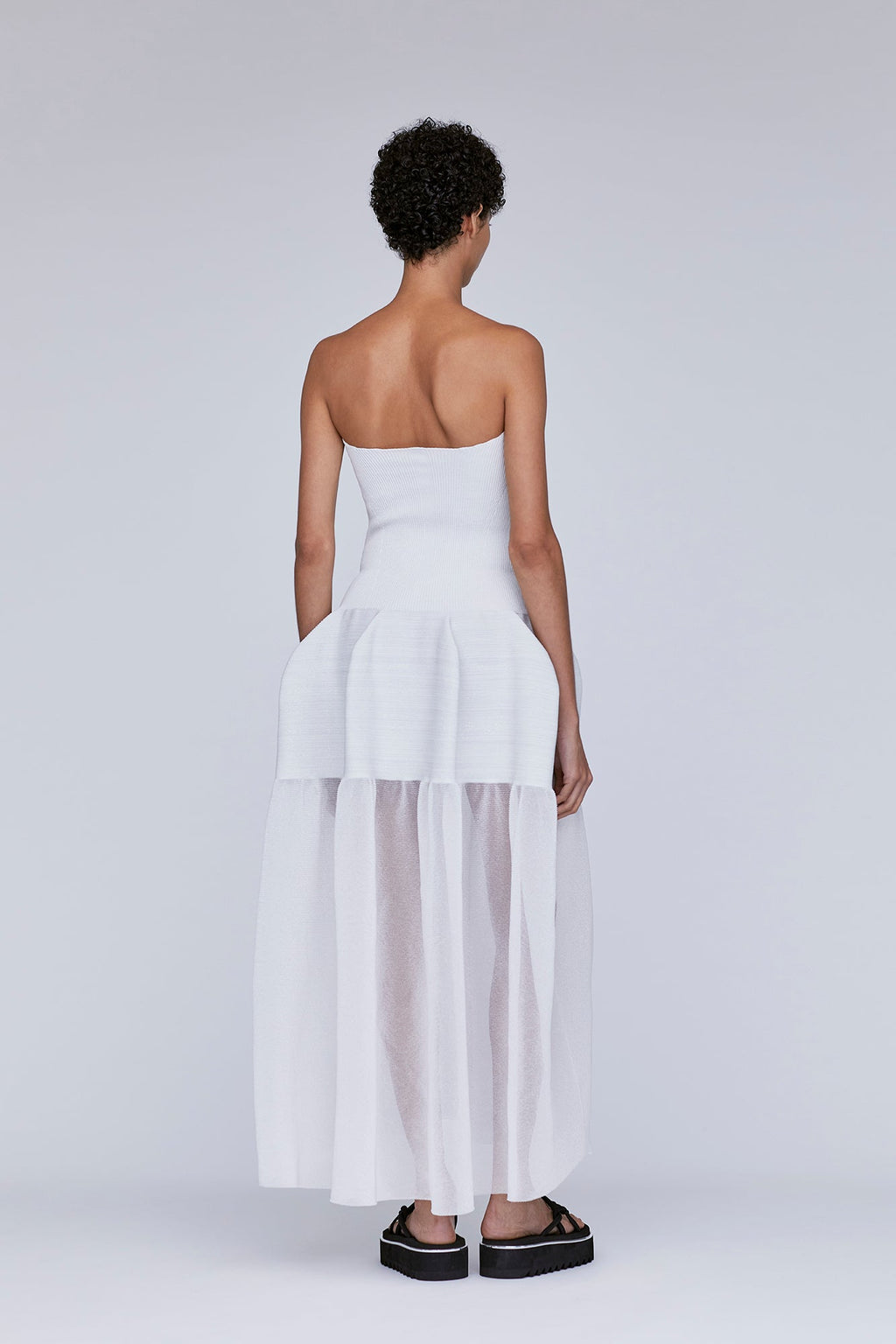 POTTERY HS LUCENT GLITTER STRAPLESS DRESS