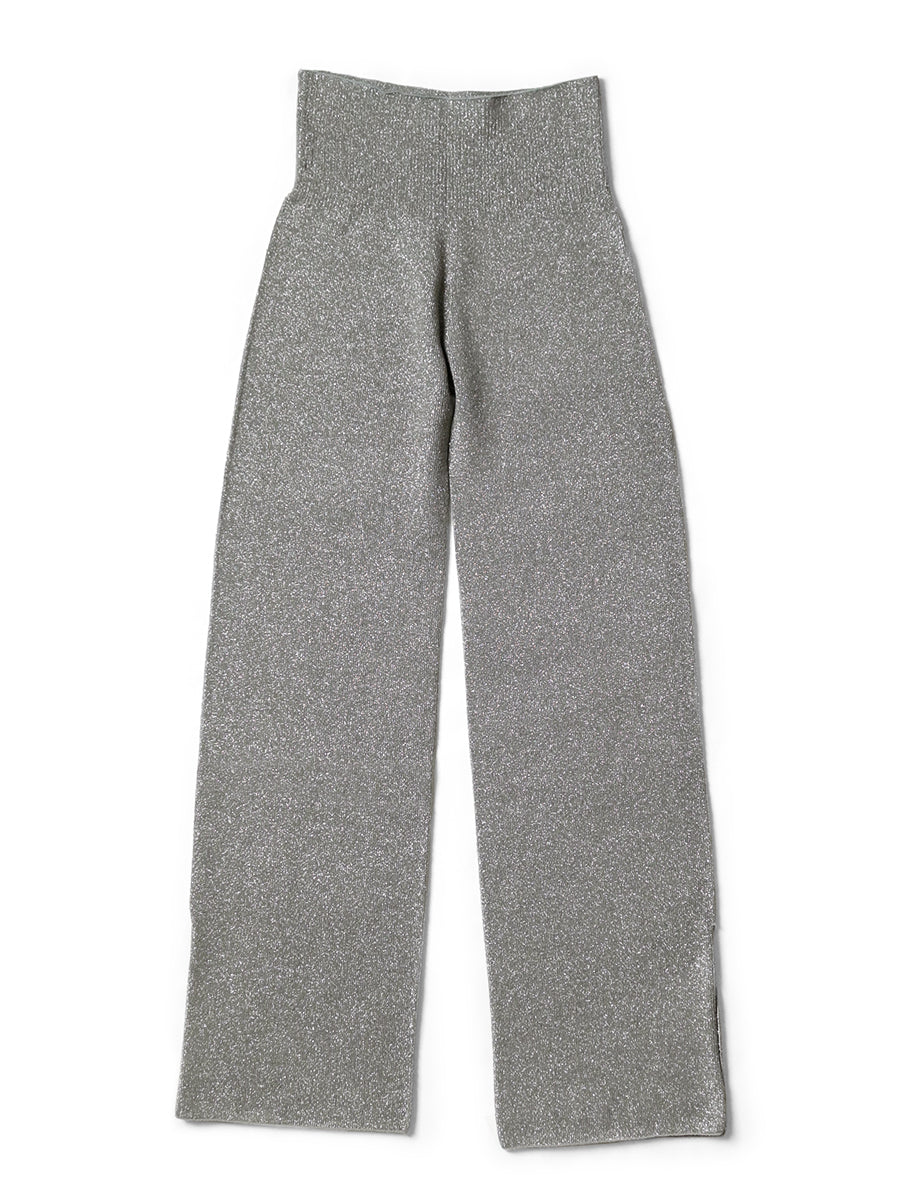 7G Glitter Yarn Slit Flare Leggings