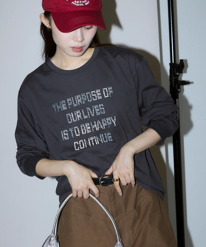 Box Logo Bead Embroidery Big Silhouette Long Sleeve T-Shirt Limited Edition