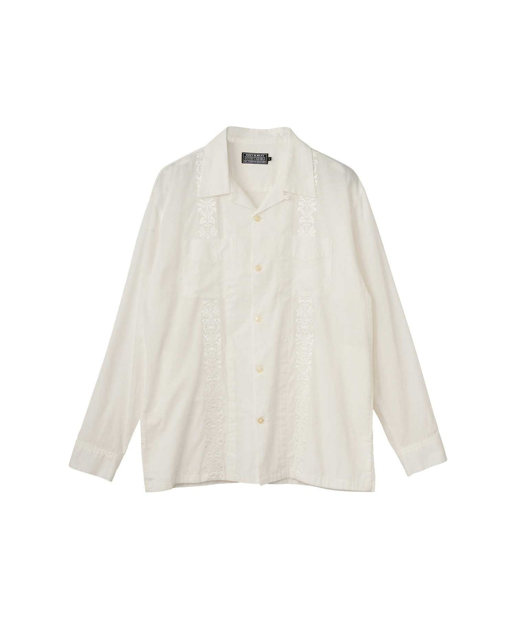 SKULL STRAP Embroidered Cuban Shirt