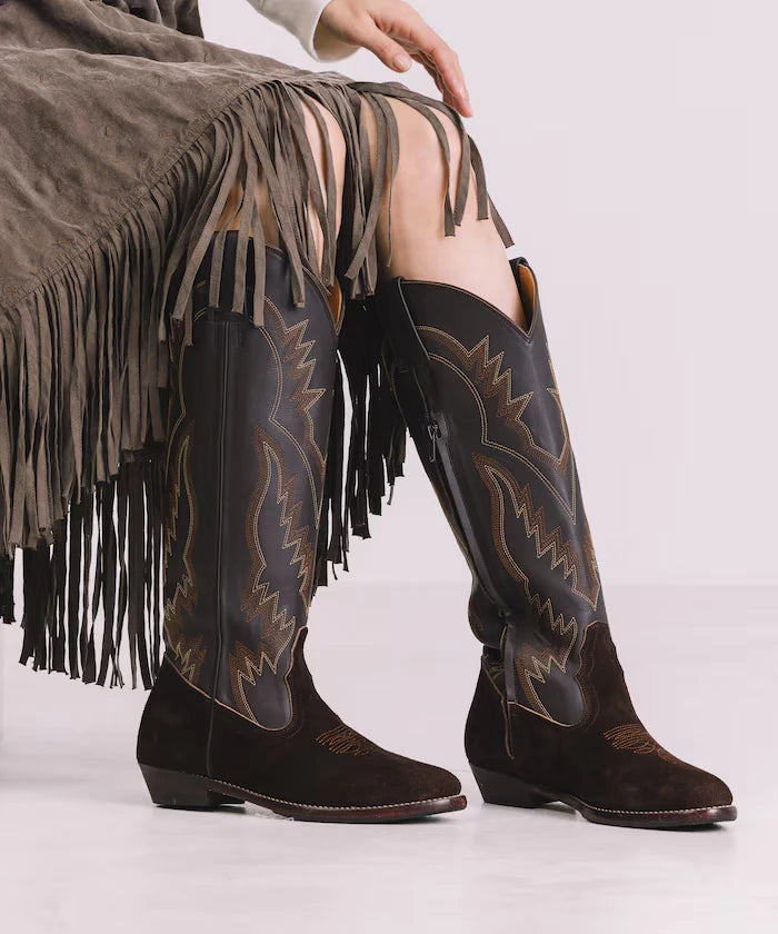 Long western boots/real leather long western boots