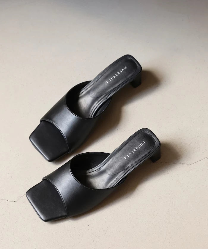 Square-Toe Leatherette Mule
