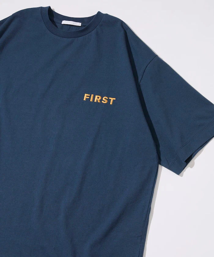 6 Ounce Front Logo Embroidered Crew Neck T-Shirt / One Point Design T-Shirt Left Chest Embroidery First Limited Edition