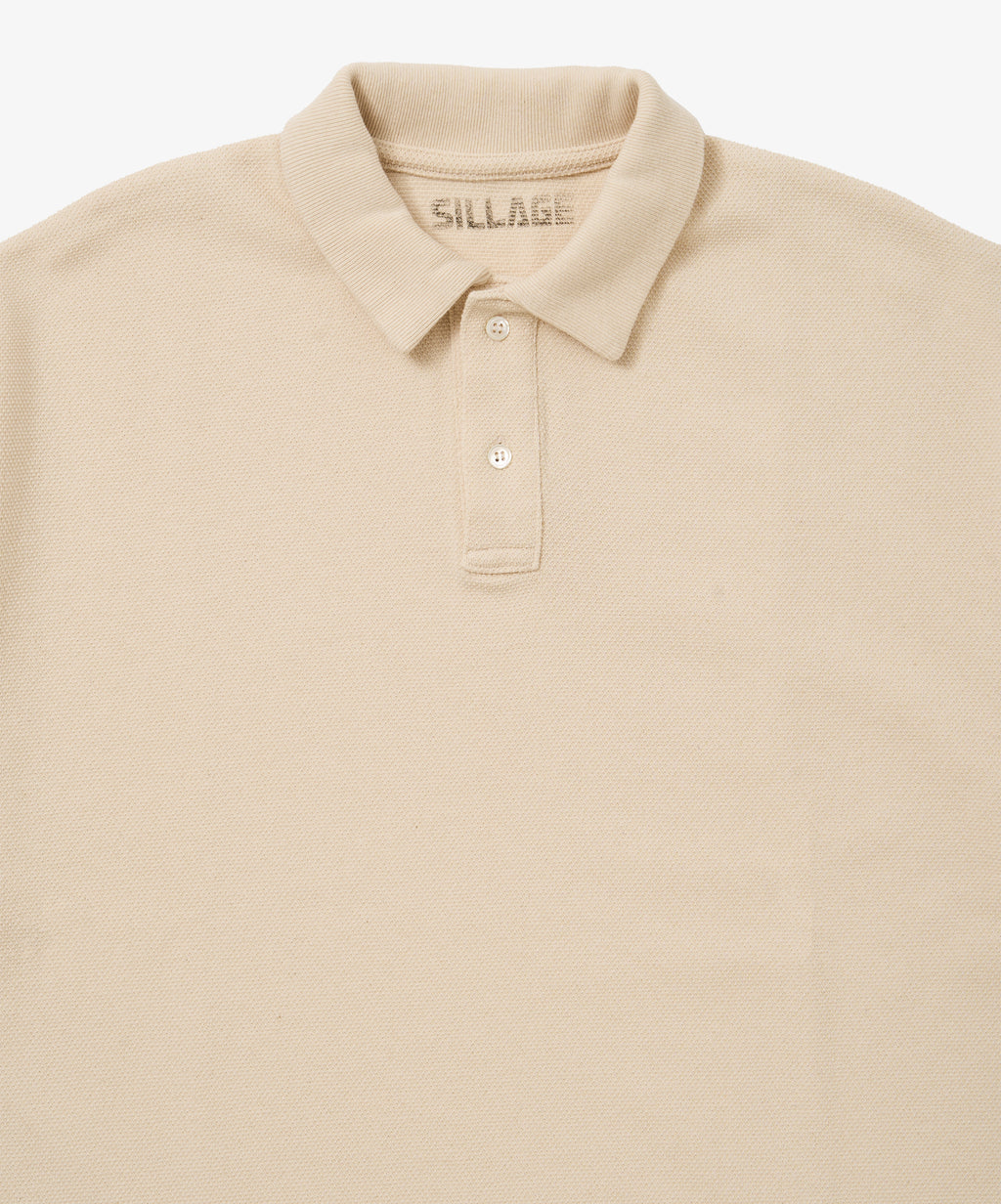 twisted pique polo ivory