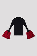POTTERY HERRINGBONE LONG BELL SLEEVE TOP