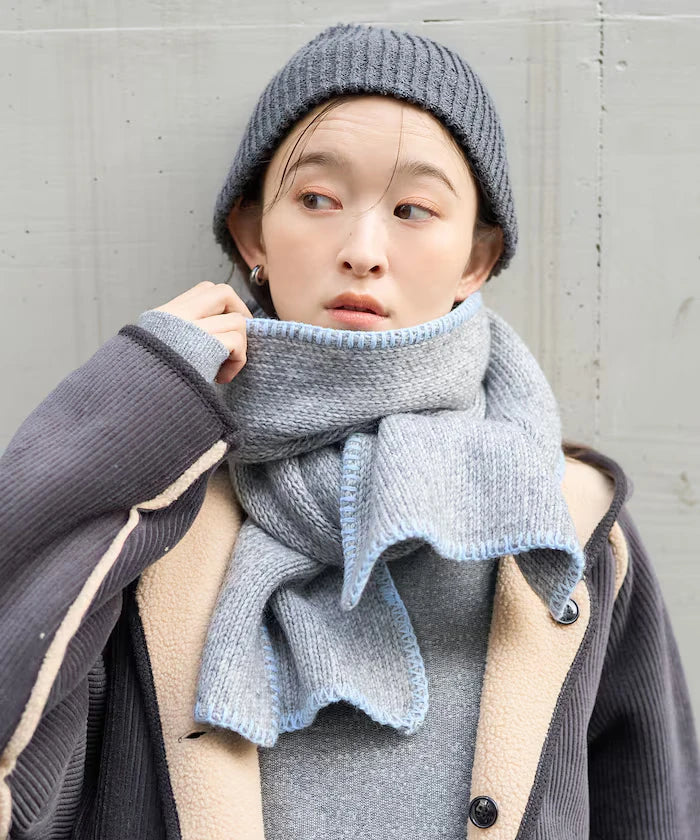 Color Block Blanket Stitch Scarf
