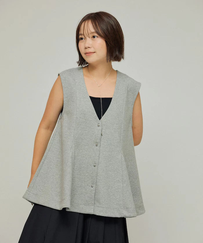 Peplum Silhouette V-Neck Gilet / Vest