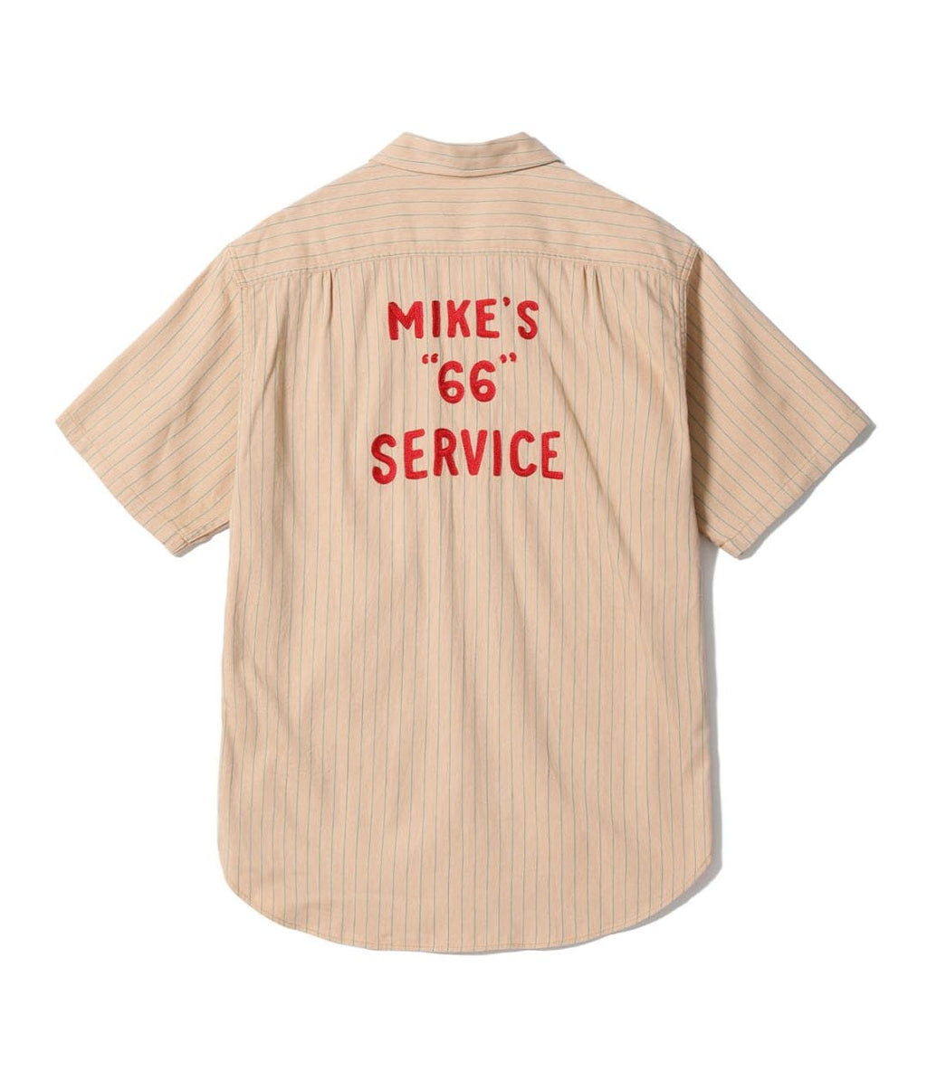 COKE STRIPE WORK SHIRT with CHAIN EMBROIDERED