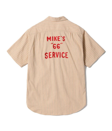 COKE STRIPE WORK SHIRT with CHAIN EMBROIDERED