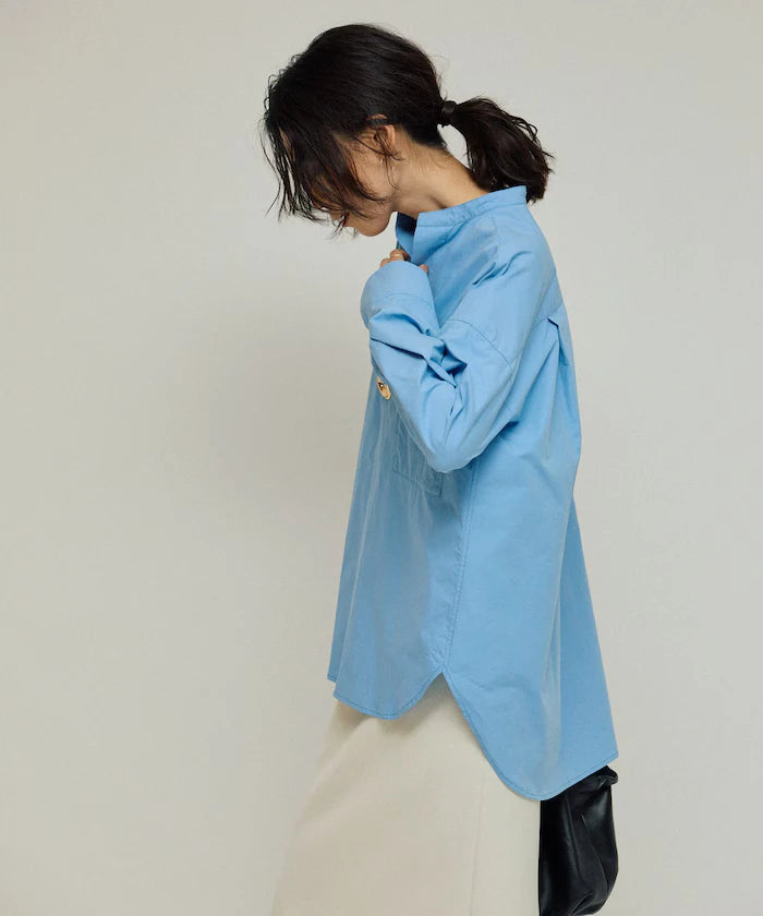 Oversized Long Sleeve Brooch Shirt