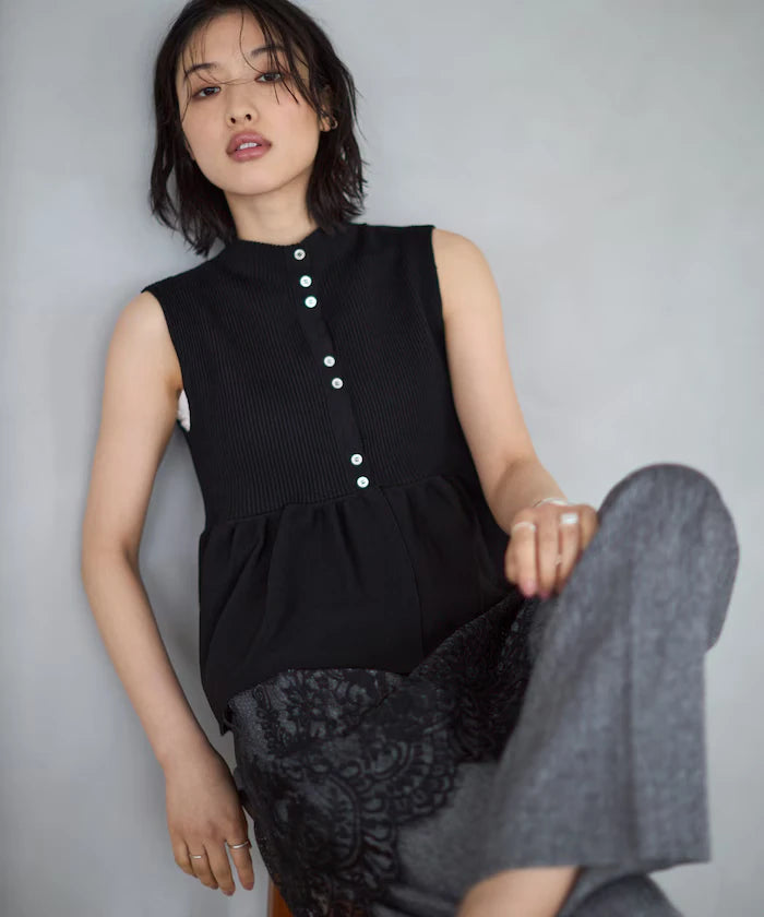 Japan Made Whole Garment Peplum Vest