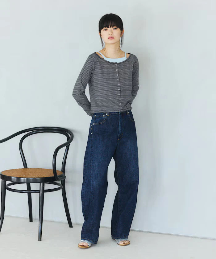 Layered Set Top / Striped Cardigan & Camisole