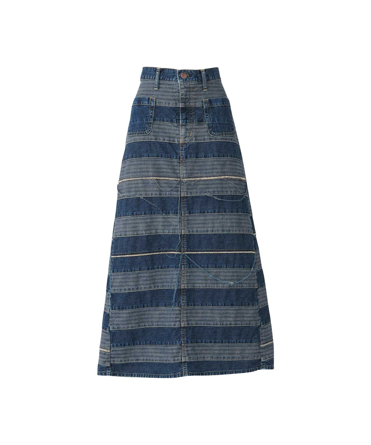 Scratch Long Denim Skirt
