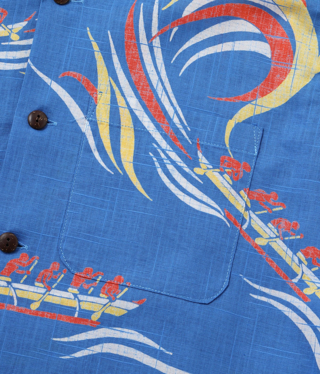 Cotton Linen Slubyarn Hawaiian Shirt “Hawaiian Paddle”