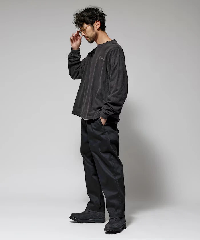 Wide Silhouette Drawstring Chino Pants / Tapered Silhouette Easy Chino Pants