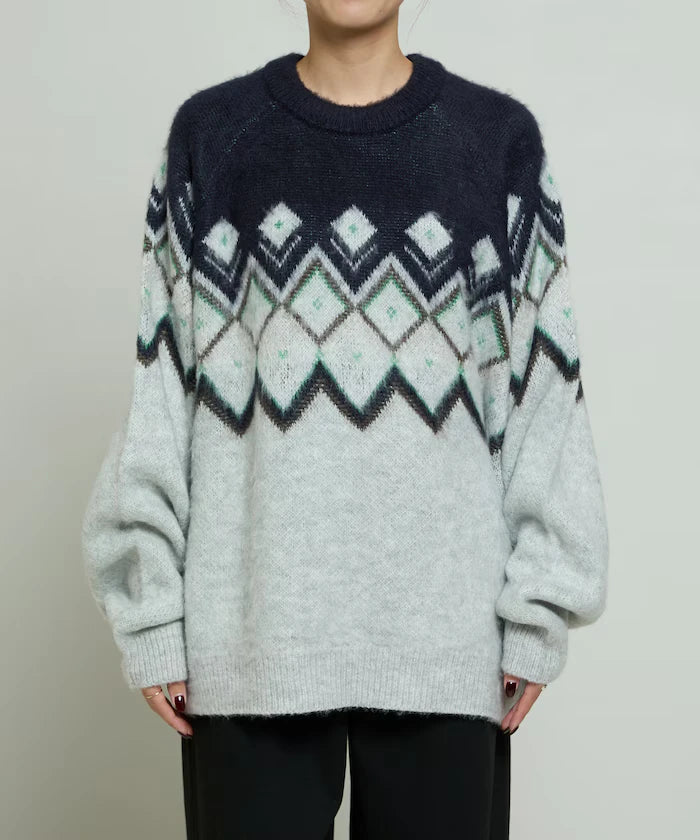 Jacquard Mohair Touch Knit Pullover Limited Edition