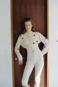 FLOWER MOTIF KNIT CARDIGAN