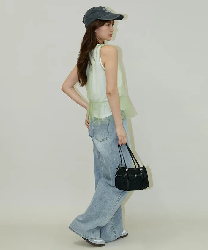 <Set Item> Tulle Layered Tank Top Limited Edition