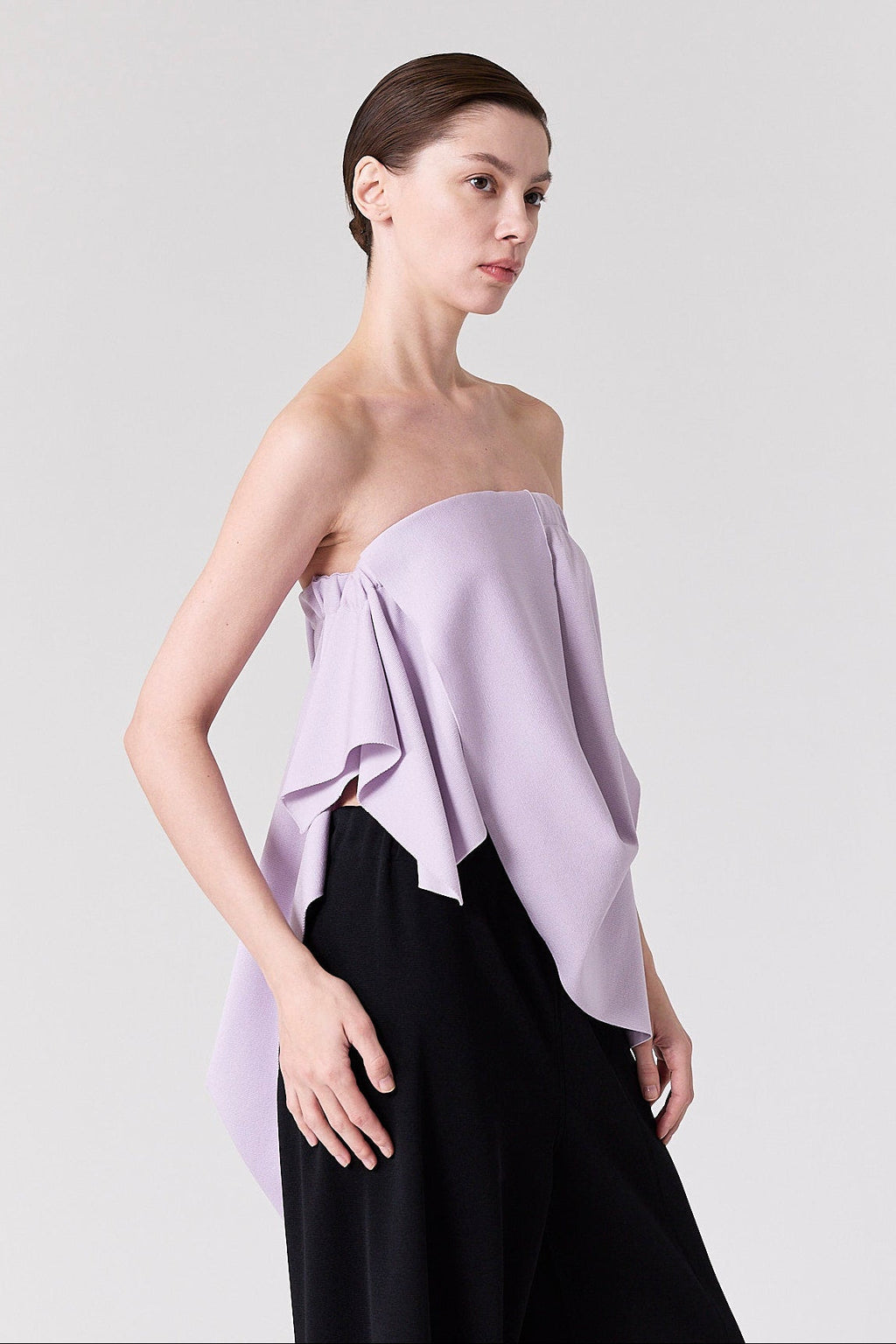 AC MILAN DRAPED STRAPLESS TOP