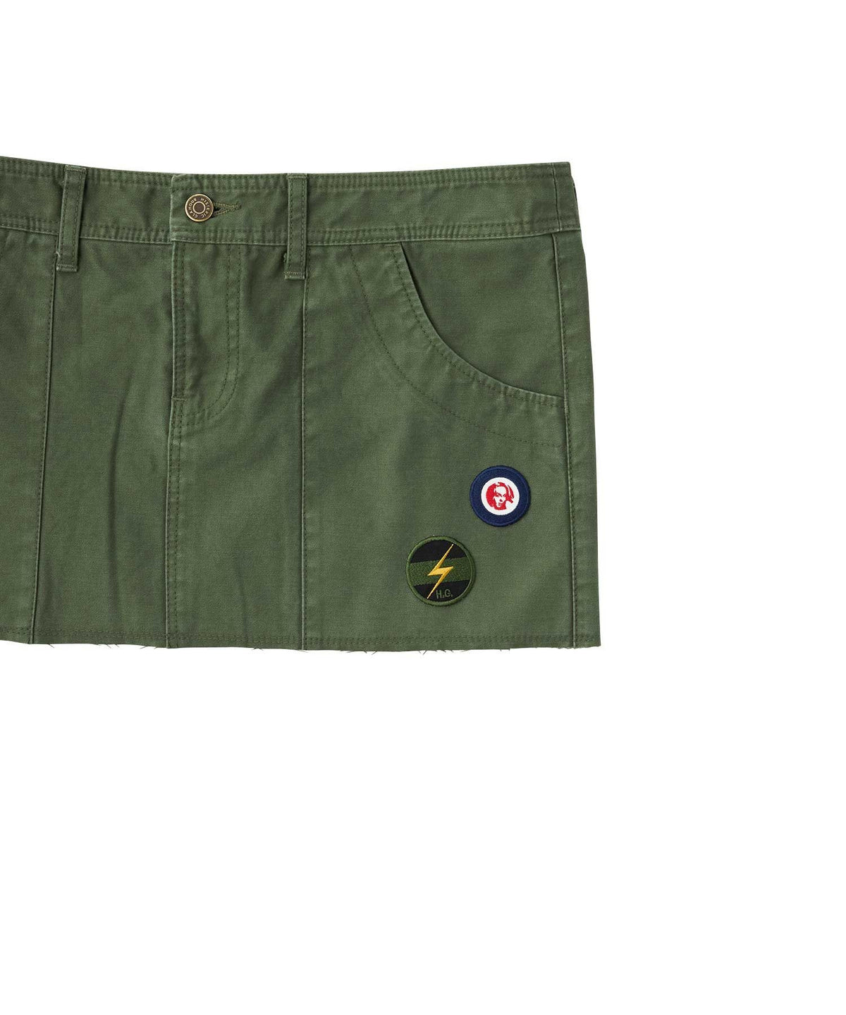 Noise Patch Military Low Rise Mini Skirt