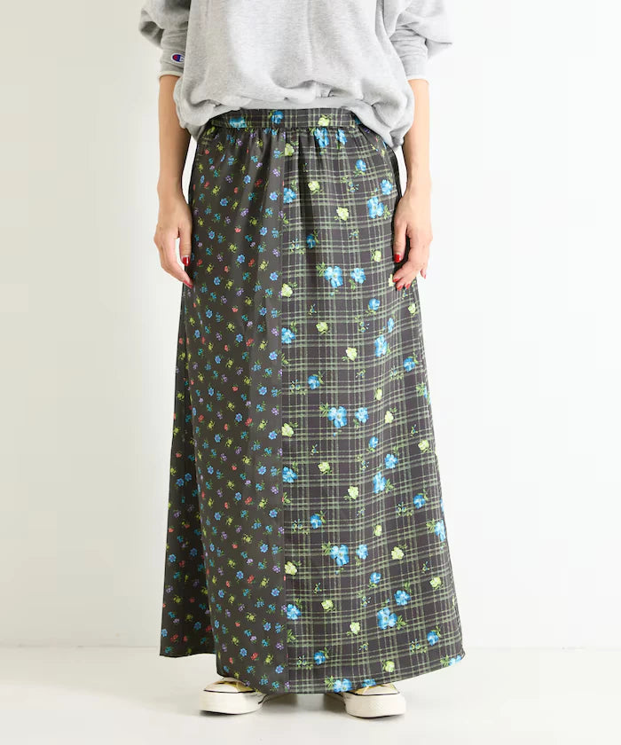 Floral Satin Skirt