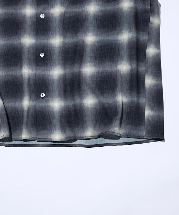 Mesh Open Collar Pattern Short Sleeve Shirt / Allover Design Open Collar Shirt / Big Silhouette
