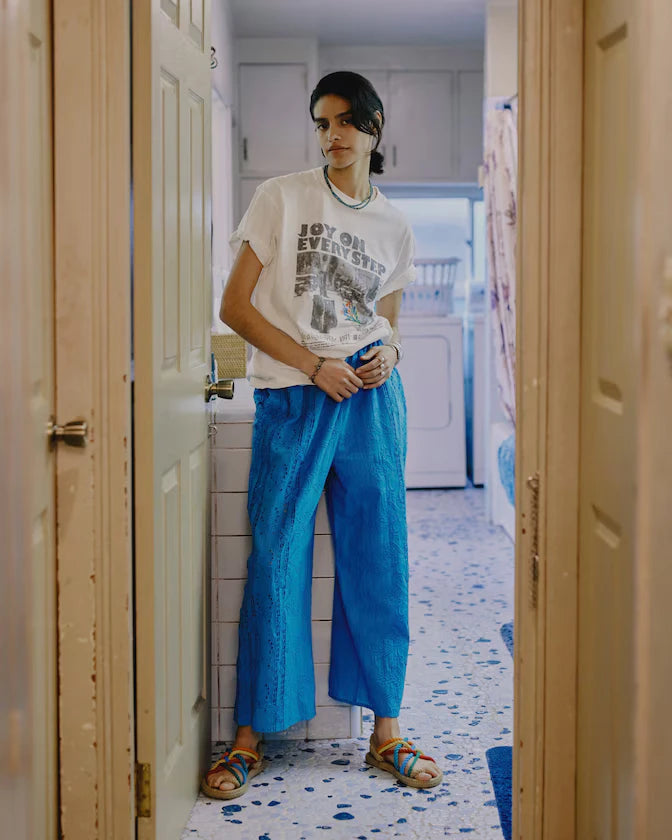 Cutwork Embroidered Easy Pants