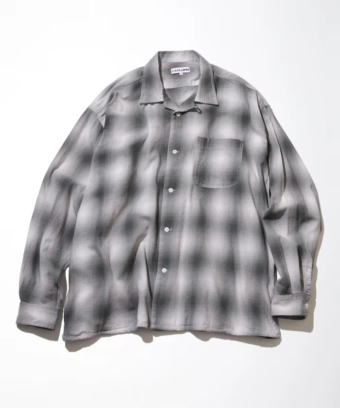 Magazine Pocket Open Collar Shirt(Ombre)