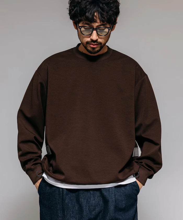<New Color Added> Side Pocket Spindle Cardboard Crew Neck Sweatshirt