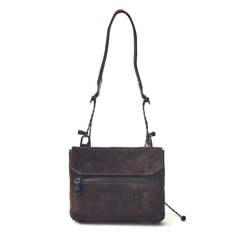 WATER PROOF SUEDE SACOCHE WALLET/CHOCO