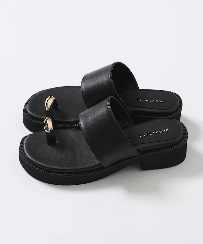 Metal Accent Thumb Loop Sandal
